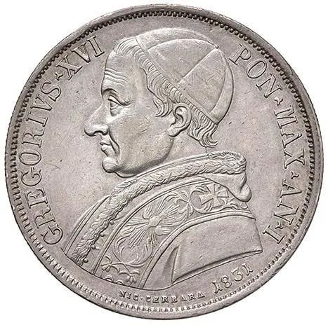 GREGORIO XVI (BARTOLOMEO ALBERTO CAPPELLARI 1831 - 1846), SCUDO ROMANO 1831