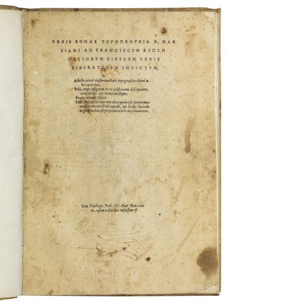 (Roma antica - Illustrati 500)   Marliani, Bartolomeo.Vrbis Romae topographia. (Rom&aelig;, in &aelig;dibus Valerij Dorici &amp; Aloisij fratris, 1544).