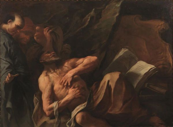 Attribuito a Pier Dandini (Firenze 1646-1712) LA MORTE DI CATONE olio su tela, cm 143x194