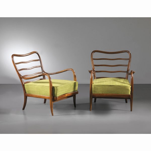 A COUPLE OF WOODEN ARMCHAIRS 