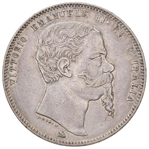      SAVOIA. VITTORIO EMANUELE II (1861-1878) 5 LIRE 1861 Firenze 