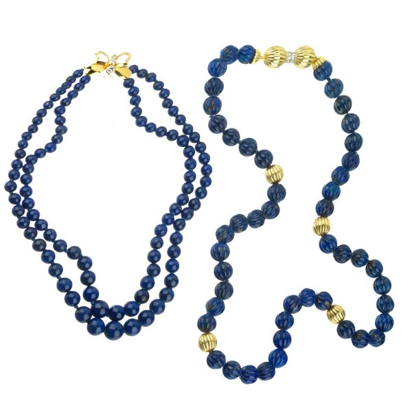 



TWO LAPISLAZULI NECKLACES IN 18KT YELLOW GOLD
