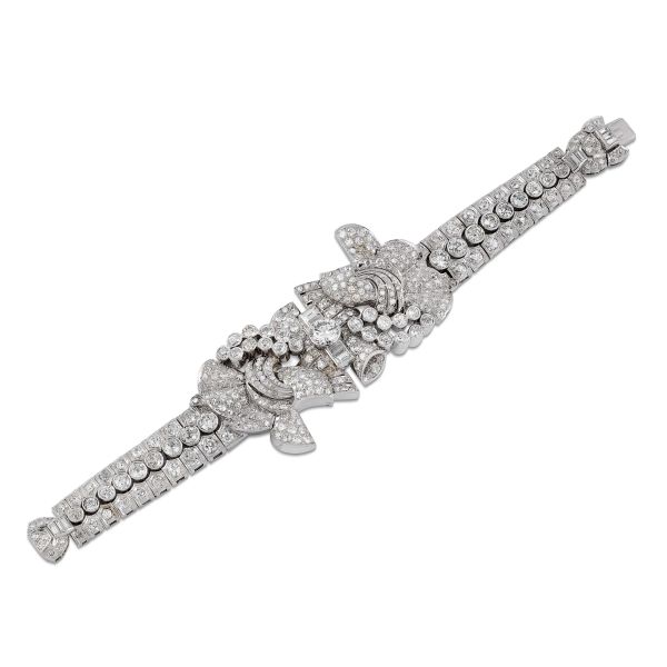 DIAMOND BAND BRACELET IN 18KT WHITE GOLD