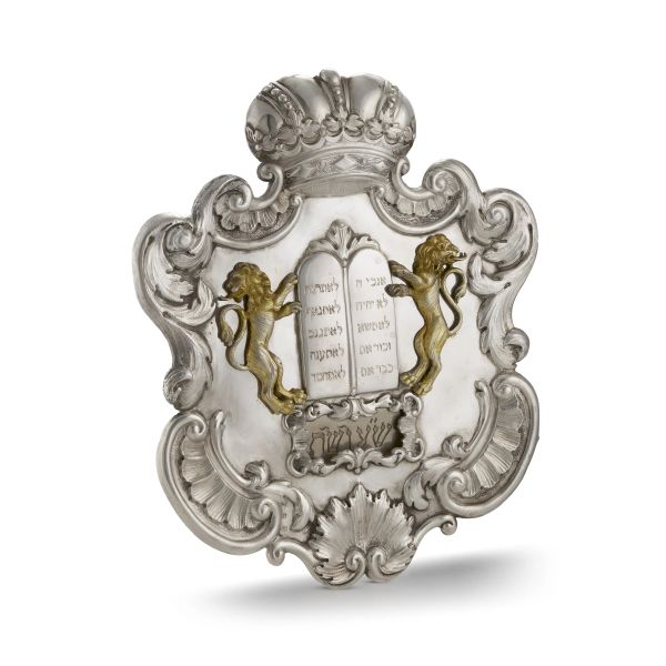 A SILVER AND GILDED SILVER TORAH BREASTPLATE, VIENNA, 175?