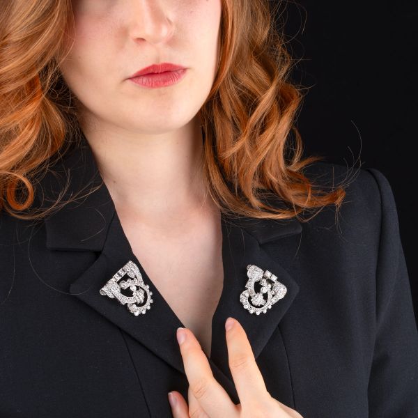 SPILLA A DOPPIA CLIP CON DIAMANTI