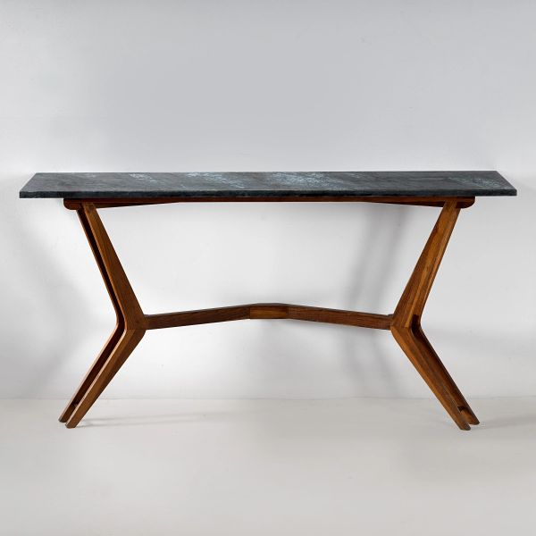 



CONSOLLE, WOODEN STRUCTURE, GREEN MARBLE TOP 