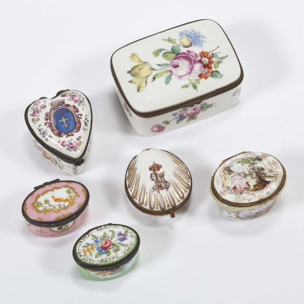 SIX SMALL FRENCH BOXES, LATE 19TH CENTURY