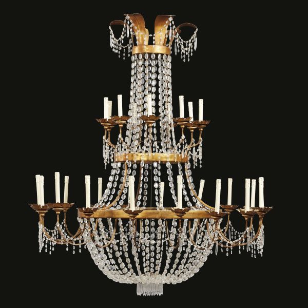 A TUSCAN &quot;MONTGOLFIER&quot; BALLOON CHANDELIER, 19TH CENTURY