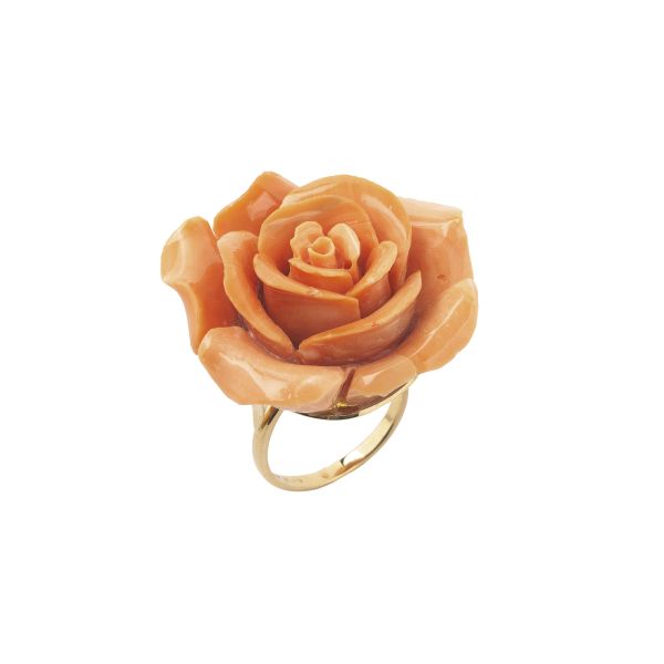 ANELLO CON ROSA IN CORALLO