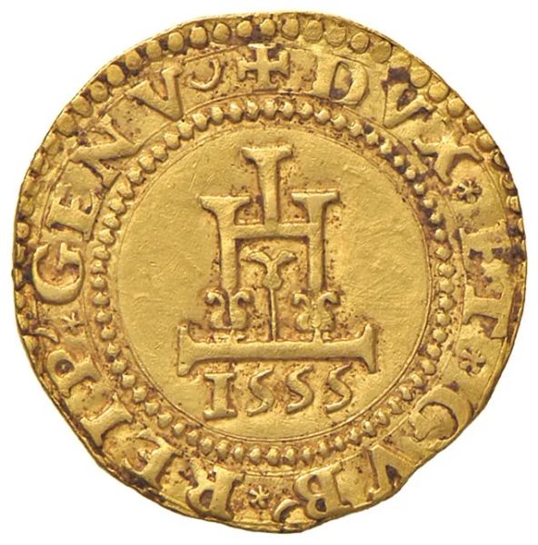 GENOVA. DOGI BIENNALI II FASE (1541-1637) MEZZA DOPPIA 1555