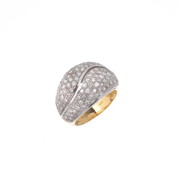 DIAMOND BAND RING IN 18KT TWO TONE GOLD