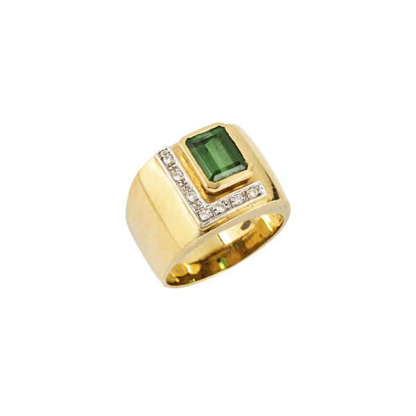 ANELLO CON TORMALINA E DIAMANTI