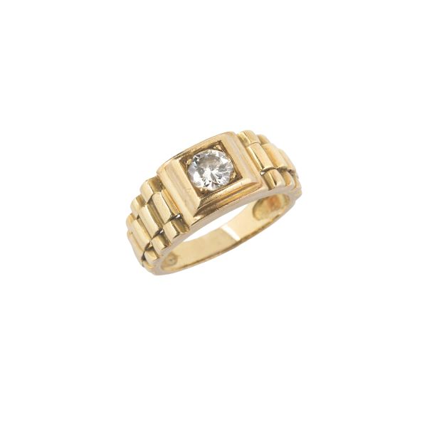 DIAMOND WIDE BAND RING IN 18KT YELLOW GOLD