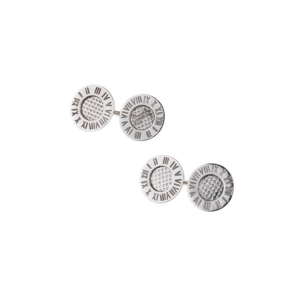 &quot;ROMAN NUMERALS&quot; CUFFLINKS IN 18KT WHITE GOLD