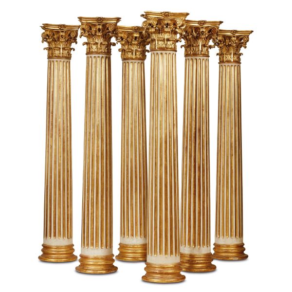 SIX CENTRAL ITALY COLUMNS, LATE 18TH CENTURY