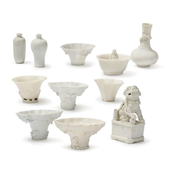 



A GROUP OF WHITE-GLAZED PORCELAIN PIECES, CHINA, QING DYNASTY, 18TH&ndash;19TH CENTURY