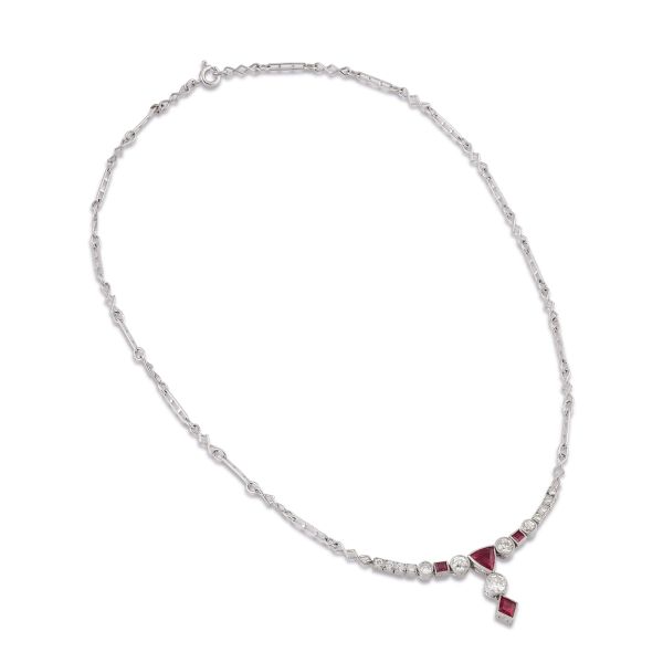 COLLANA CON RUBINI E DIAMANTI