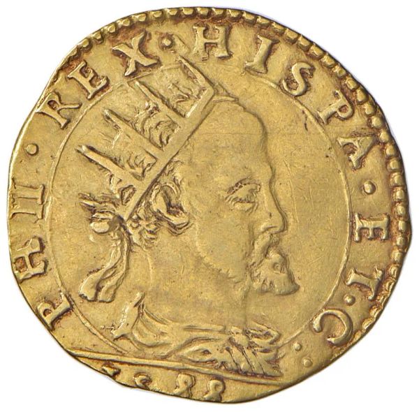 MILANO. FILIPPO II (1556-1598) DOPPIA 1588&nbsp;
