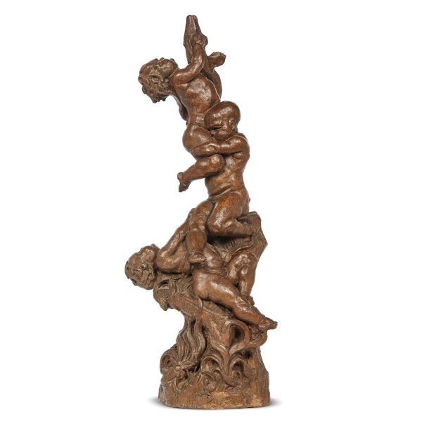 



Tuscan sculptor, 16th century, game of Putti, patinated terracotta group