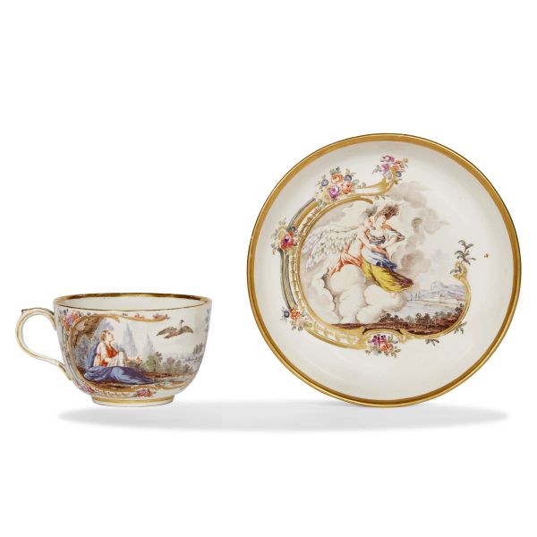 A NYMPHEMBURG CUP WITH SAUCER, GERMANY, CIRCA 1765