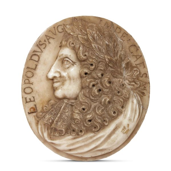 AN AUSTRIAN OVAL MARBLE RELIEF, 17TH CENTURY