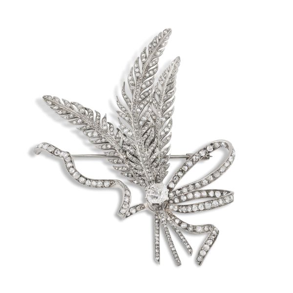 EN TREMBLANT DIAMOND BROOCH IN SILVER