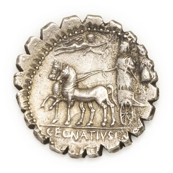 Egnatia - Denario serrato Cn. Egnatius Cn.f. Cn.n. Maxsumus (75 a.C.) - Zecca: Roma