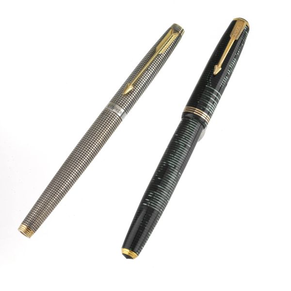 Parker - LOT OF TWO PENS, PARKER VACUMATIC FOUNTAIN PEN, PARKER SILVER CISELE