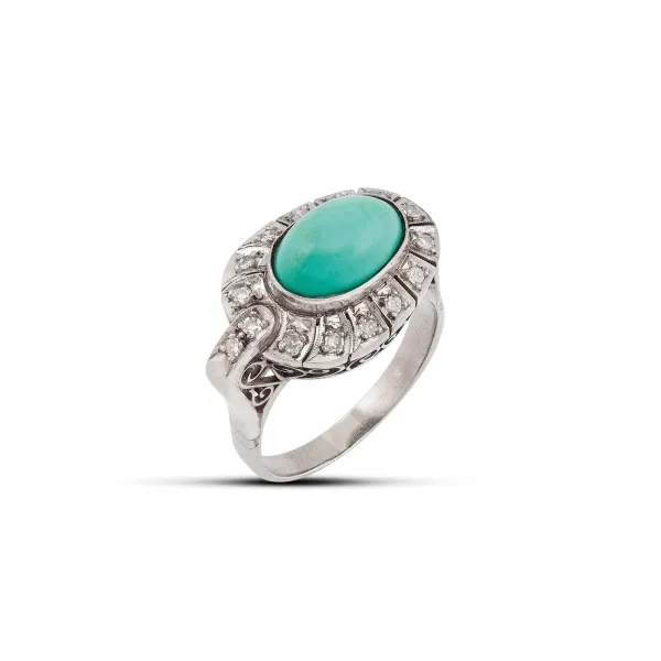 



ANELLO CON TURCHESE E DIAMANTI