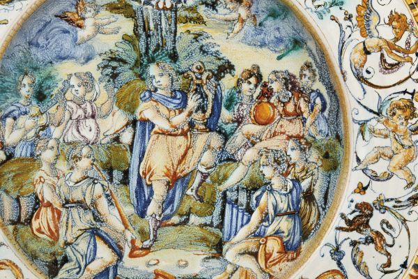 GRANDE PIATTO STEMMATO, URBINO, BOTTEGA PATANAZZI, FINE SECOLO XVI