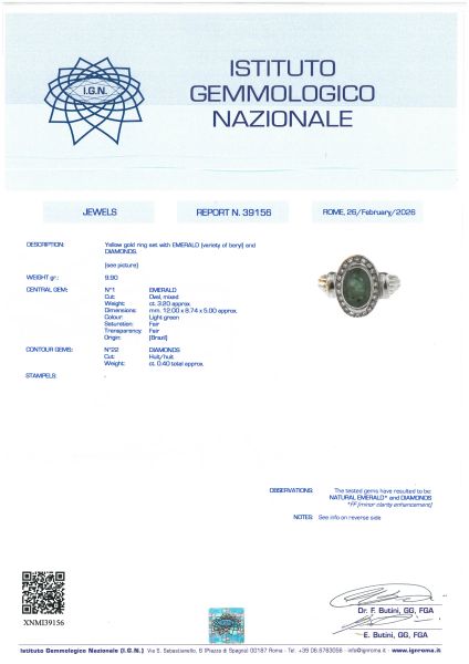 ANELLO CON SMERALDO E DIAMANTI