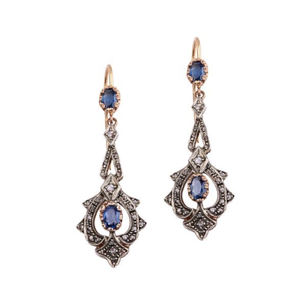 



SAPPHIRE AND DIAMOND DROP EARRINGS IN GOLD AND SILVER 