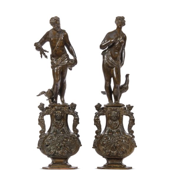 



Girolamo Campagna and workshop, Veneto, late 16th century, Juno and Zeus, patinated bronze