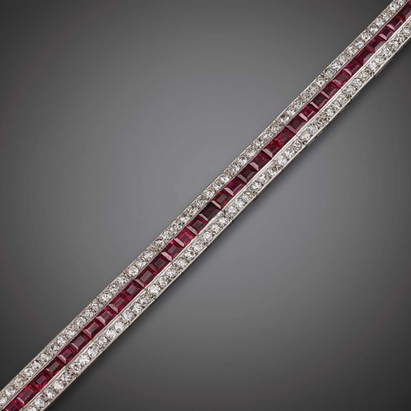 CARTIER PARIS BRACCIALE CON RUBINI E DIAMANTI