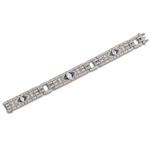 



SAPPHIRE AND DIAMOND BAND BRACELET IN PLATINUM