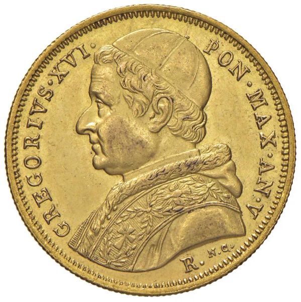      ROMA. STATO PONTIFICIO. GREGORIO XVI (1831-1846) 10 SCUDI 1835 an. V  