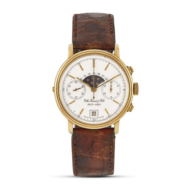      TISSOT ET FILS 1853/1983 CRONOGRAFO FASI LUNARI REF. 41005/3 N. 302 ANNO 1989  