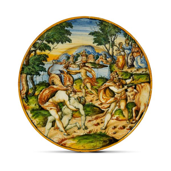 A LARGE DISH, VENICE, MASTRO DOMENICO WORKSHOP, CIRCA 1570