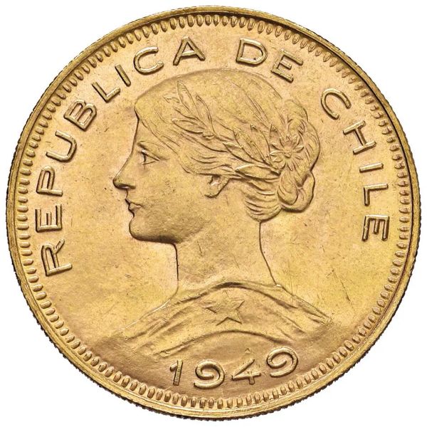 CILE REPUBBLICA 100 PESOS 1949