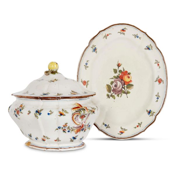 ZUPPIERA E PRESENTATOIO, MILANO, MANIFATTURA CLERICI, 1775-1780 CIRCA