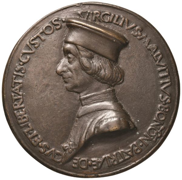 VIRGILIO MALVEZZI POLITICO BOLOGNESE (1414-1482) MEDAGLIA 1479 opus Sperandio Savelli da Mantova (1431-1504)