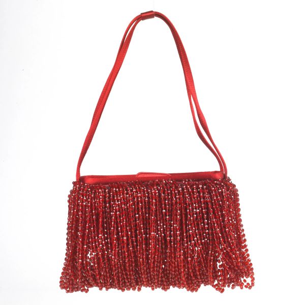 ARMANI RED BEADED EVENING MINI BAG