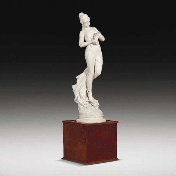 Ferdinando Andreini (Settignano 1843 - 1922), Hebe, white marble, signed on the lower side, 140 cm