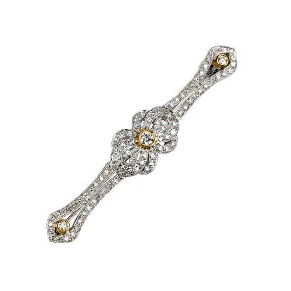 



DIAMOND BARRETTE BROOCH IN 18KT TWO TONE GOLD