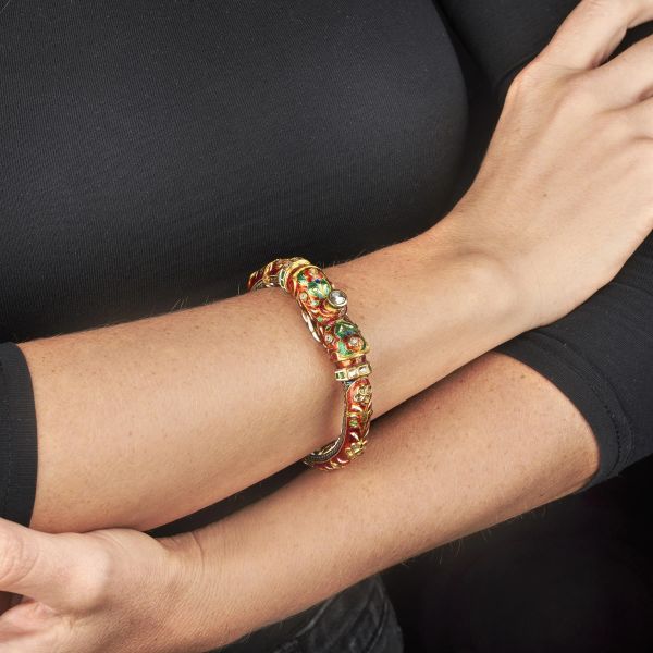 BRACCIALE RIGIDO INDIANO KUNDAN