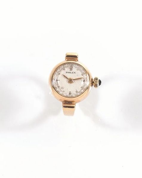  Anello-orologio Rolex, fine anni '50, in oro rosa 18 kt 