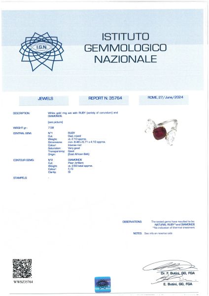 ANELLO CON RUBINO E DIAMANTI