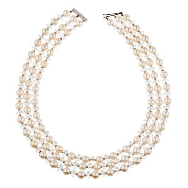 PEARL AND ROCK CRYSTAL NECKLACE