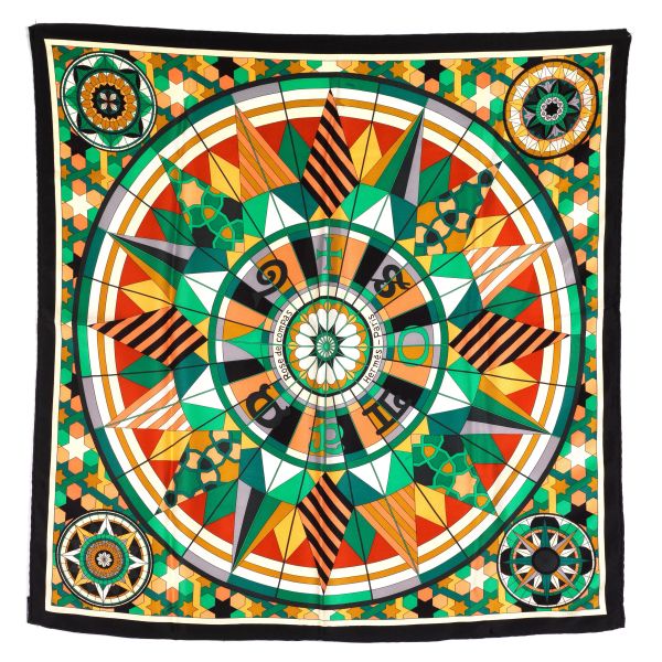 HERMES FOULARD “ROSE DE COMPAS”