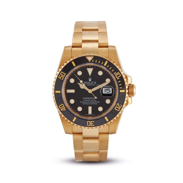 Rolex - 



ROLEX SUBMARINER REF. 116618LN N. M5480XX YELLOW GOLD WRISTWATCH, 2009